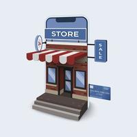 concepto de aplicación de tienda móvil de compras en línea vector