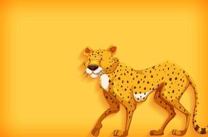 Background template design with plain color and cheetah vector