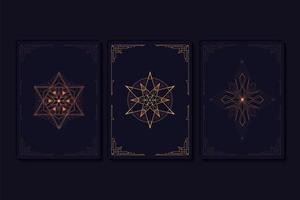 conjunto de símbolos geométricos de estrellas místicas vector