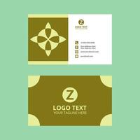 Lime Green Geometric Business Card Template vector