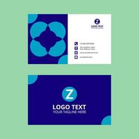 Simple Bold Blue Corporate Card Template  vector