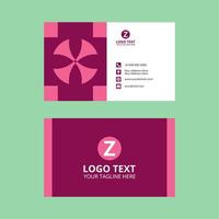 Pink Round Star  Business Card Template vector