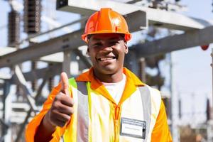 african electrician with thumb up photo