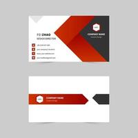 tarjeta de visita moderna de forma de flecha roja y gris vector