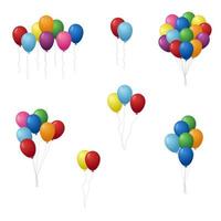 Colorful birthday balloons set vector