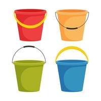 Colorful bucket set vector