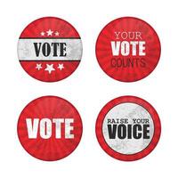 Vote button pin set vector