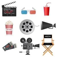 conjunto de iconos de cine vector