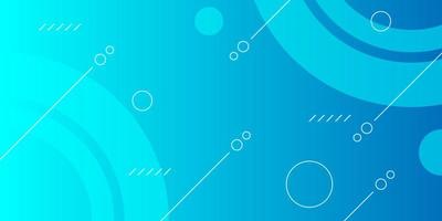 Gradient blue geometric circle and line shape design vector