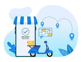 Mobile Phone App Delivery Service vector