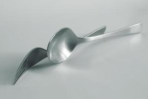 Spoon and Fork with Silver Toning photo