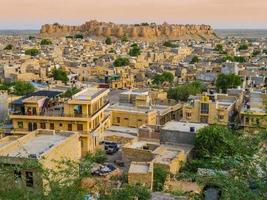 India, vista panorámica del fuerte de Jaisalmer, la ciudad dorada