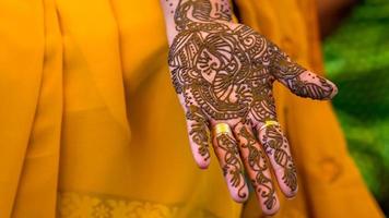 tatuaje de henna de secado del sur de la India