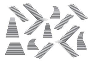 Set of gray stairs vector
