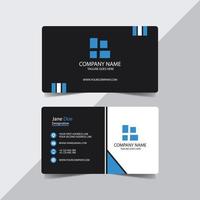 Business Card in Black and White with Blue Triangle vector