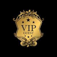 VIP guest luxury golden emblem vector