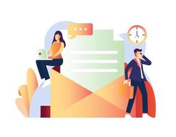 Man and woman doing different business activities vector