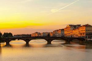 Florence - Ponte Alla Carraia At Sunset