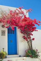 Traditional greek door on Sifnos island, Greece photo