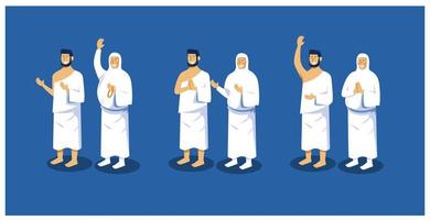 Character pose collection for Islamic  vector