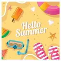 Summer beach background vector