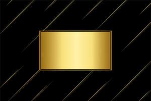 marco rectangular dorado y líneas diagonales en negro vector