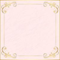 Vintage floral ornament border on pink vector