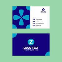 Blue Simple Geometric Business Card Template vector