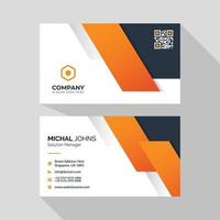 Business card with orange shapes vector