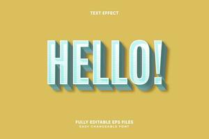 Editable Hello text effect vector