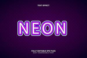 Editable Neon text effect vector