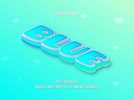 Editable perspective sparkling blue text vector