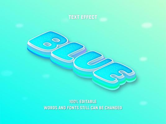 Editable perspective sparkling blue text