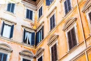 Windows of historical building in the center of Rome photo