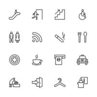Set of Line Icons for Public Navigation Symbols vector