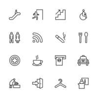 Set of Line Icons for Public Navigation Symbols vector