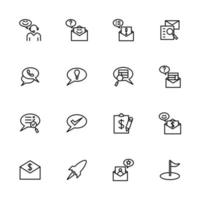 Set of Line Icons for Project Management System vector