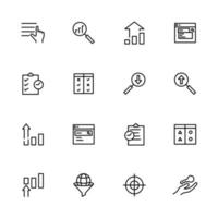 Set of Line Icons for Search Engine Optimization vector