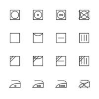 Set of Line Icons for Laundry Labels vector