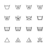 Set of Line Icon for Laundry Cleaning Symbols vector