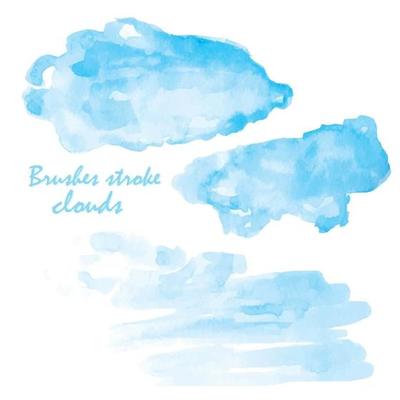 Sky background Clouds painted with watercolor