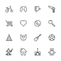 Toys and hobby line icon set  vector