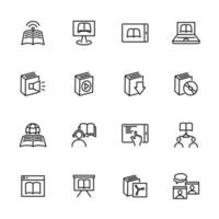 Set of Line Icons for Digital Learning vector