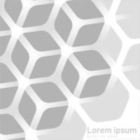 White hexagon overlapping pattern  vector