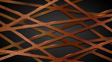 Abstract overlapping 3d copper gold line webbing  vector