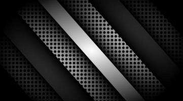 Dark overlapping 3D black and grey with silver background  vector