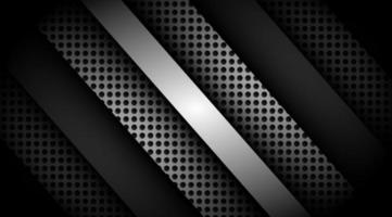 Dark overlapping 3D black and grey with silver background  vector