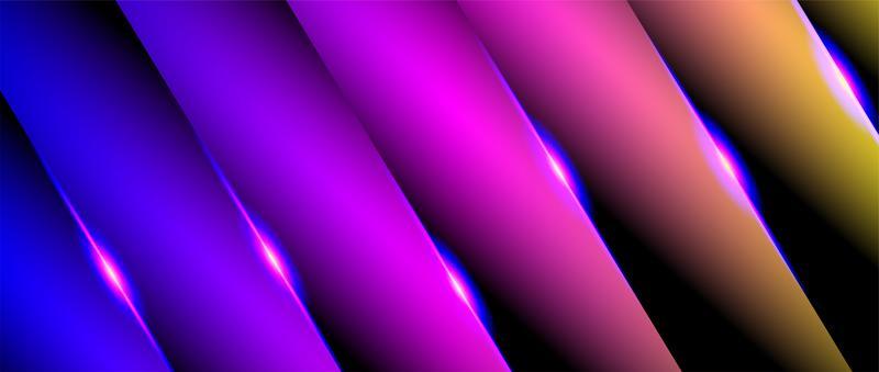 Overlapping  pink, yellow, blue gradients shiny diagonal paper shapes 