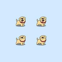 Cute labrador retriever puppy cartoon set vector