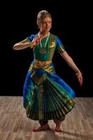 Beautiful girl dancer of Indian classical dance Bharatanatyam